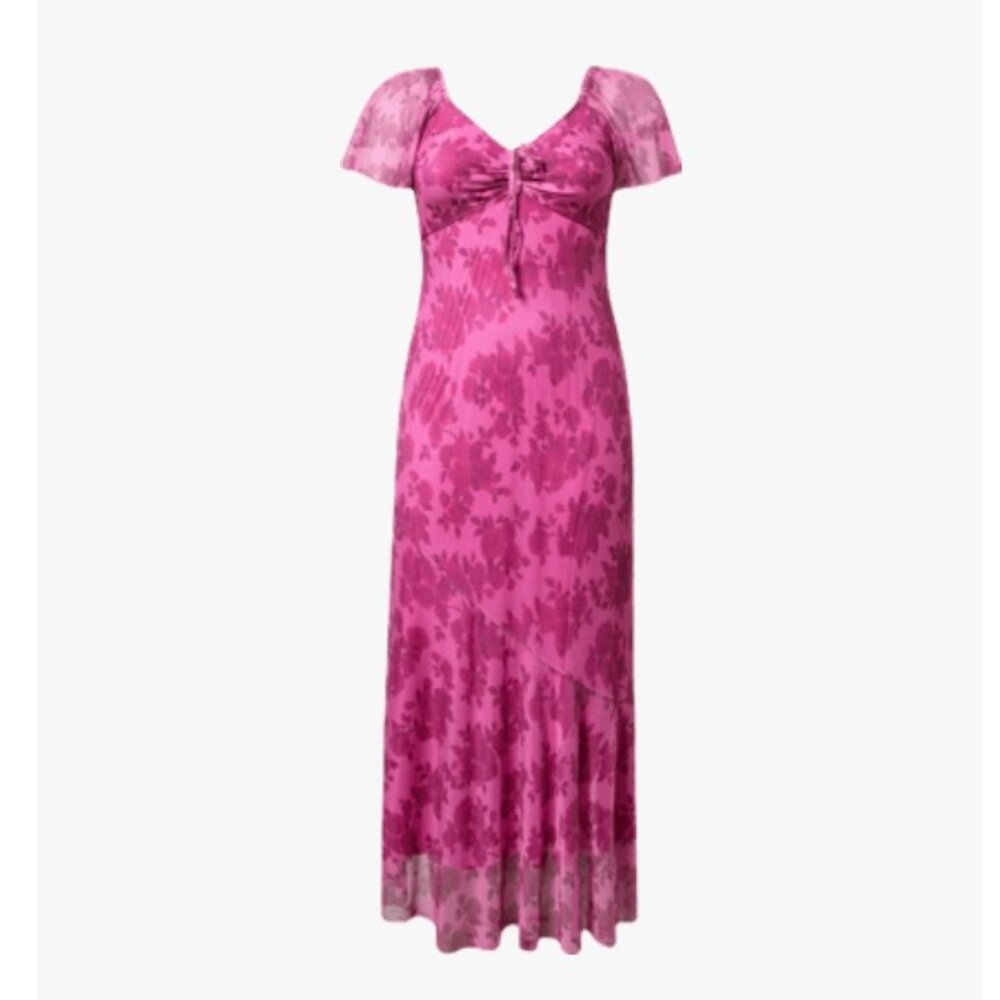 Flutter Sleeve Tie Front Maxi Dress - Torrid - size 1